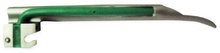 L157FS: Green Spec. Economical Miller Fiber Optic Laryngoscope Blade, Fiber optic light carrier protected with plastic jacket. Size: 0, 1, 2, 3, 4